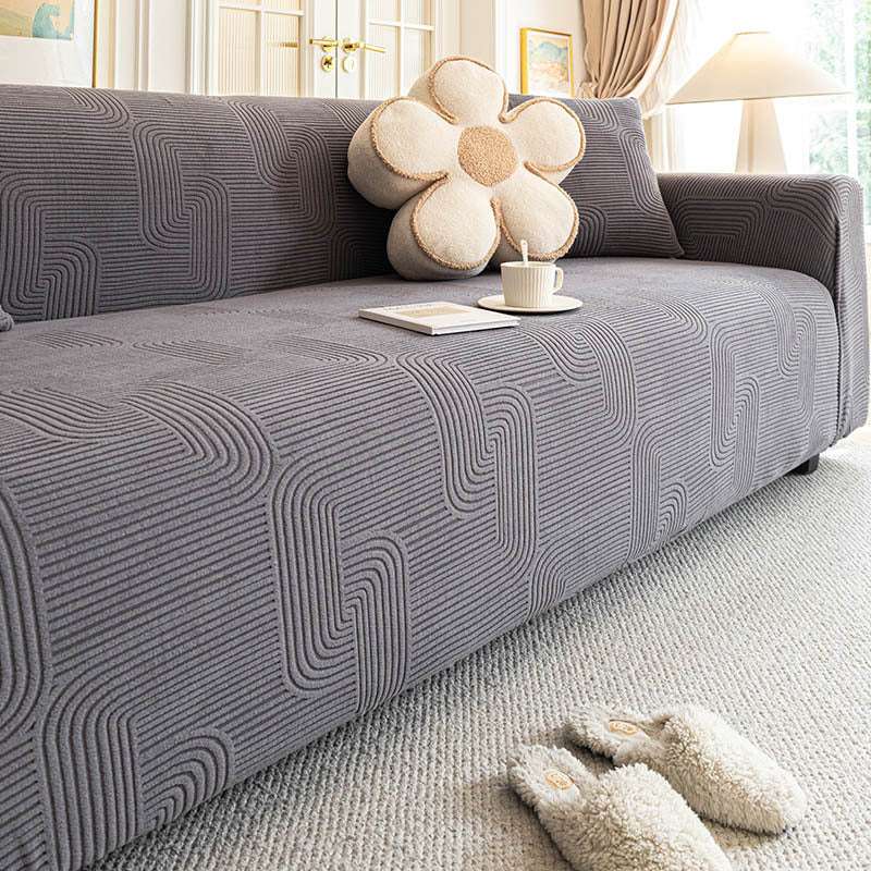 Modern Slipcovers Geometric Textured Stretchy Sofa Cover for Couch