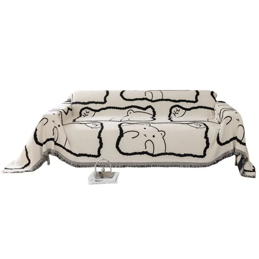 Cartoon Cute Sofa Cover Chenille Durable Seat Cushion Cover Slipcover