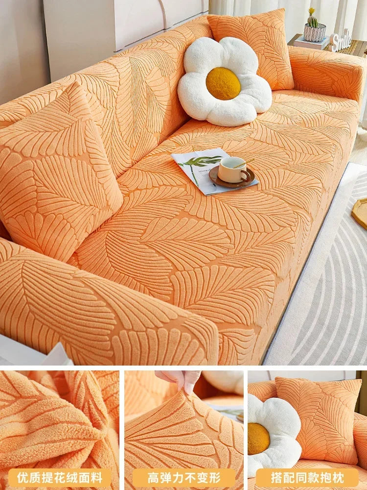 Jacquard Velvet Cushion Couch Cover Anti-cat Scratch Sectional Sofa Cover