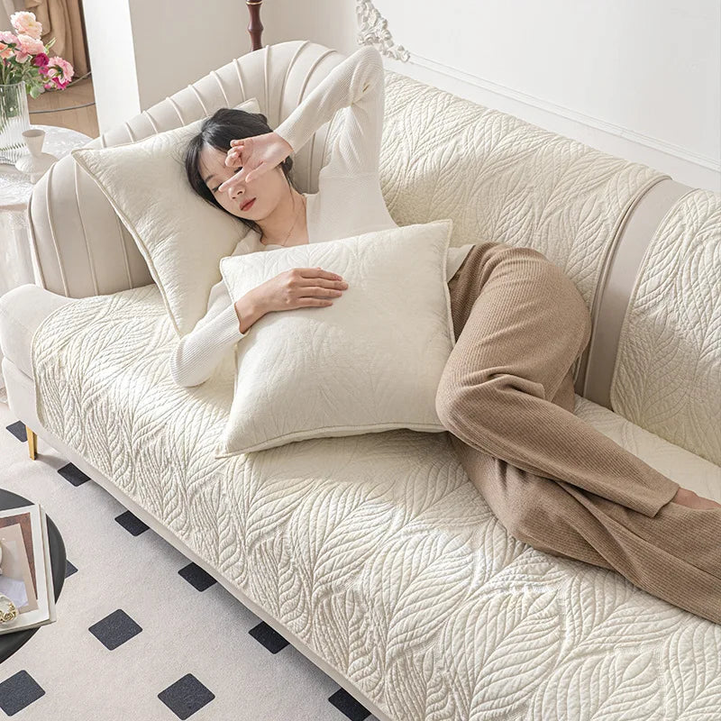 Minimalism Soft Cotton Sofa Cushion Cover Universal Chair Futon Cover Slipcover Non-slip Seat Mat