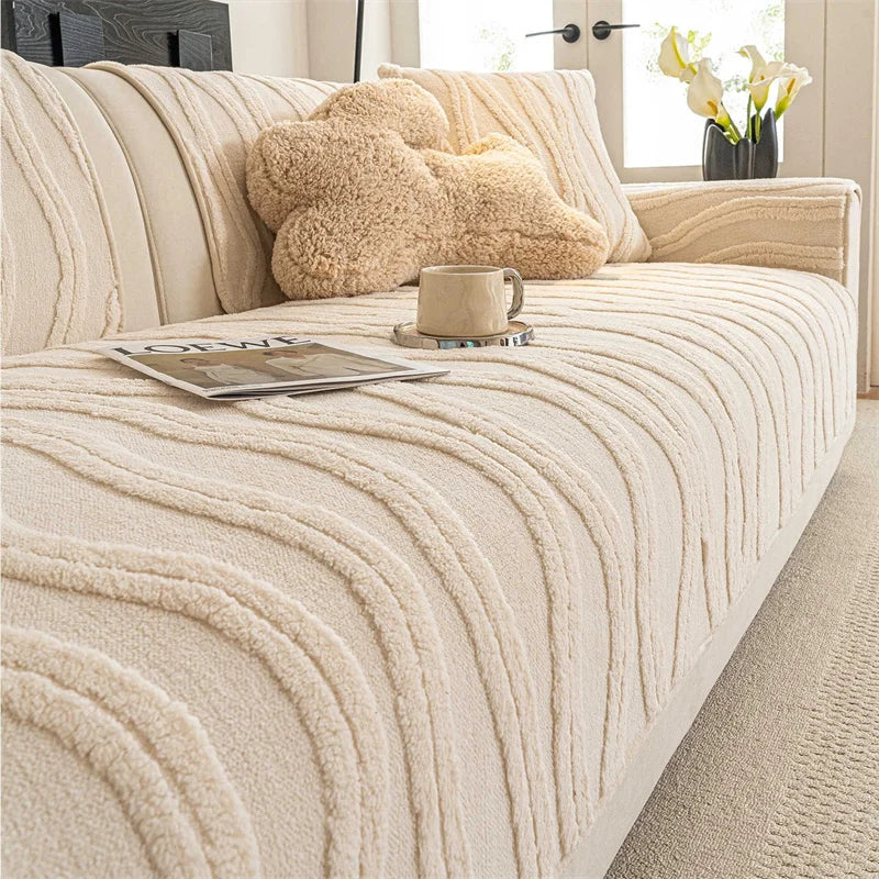 Thicken Plush Couch Cover Winter Warm Sofa Pad Non-Slip Sofa Slipcovers