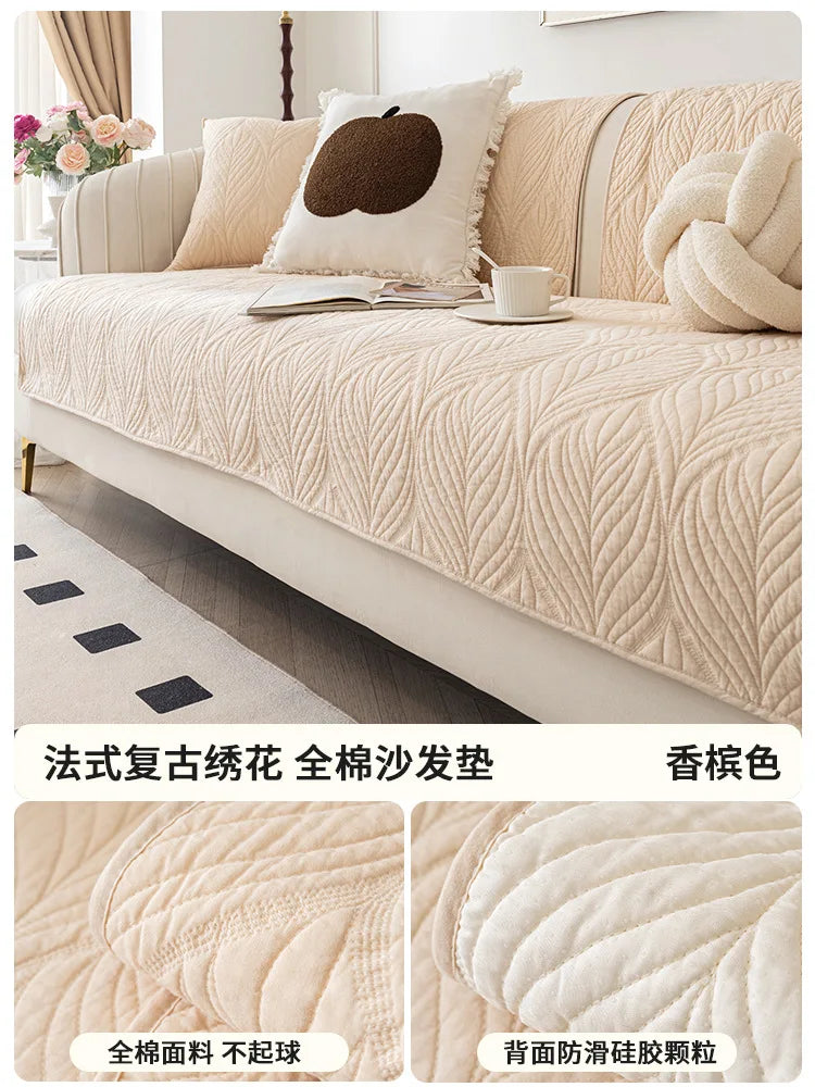Minimalism Soft Cotton Sofa Cushion Cover Universal Chair Futon Cover Slipcover Non-slip Seat Mat