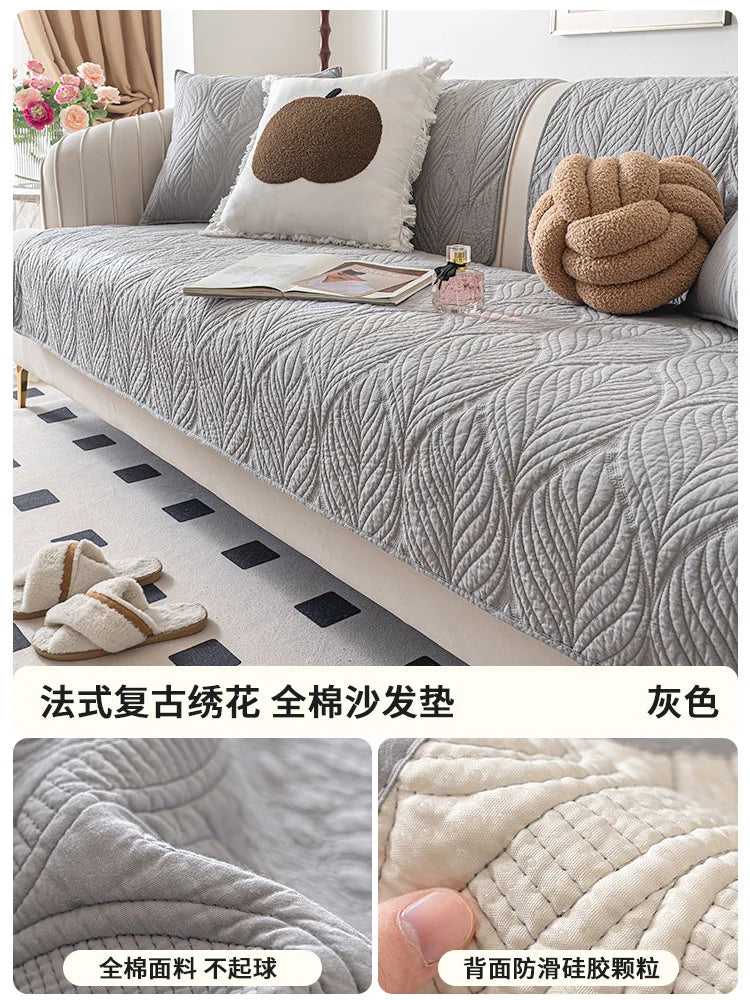 Minimalism Soft Cotton Sofa Cushion Cover Universal Chair Futon Cover Slipcover Non-slip Seat Mat