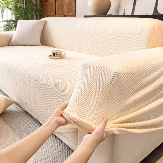 Cozy Stretchy Sofa Slipcover Elastic Flexible L-Shaped Sofa Cover