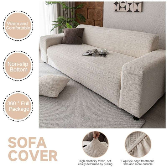 Thick Elastic Sofa Cover Slipcover for Living Room Stretchy Polar Fleece Chair Cover