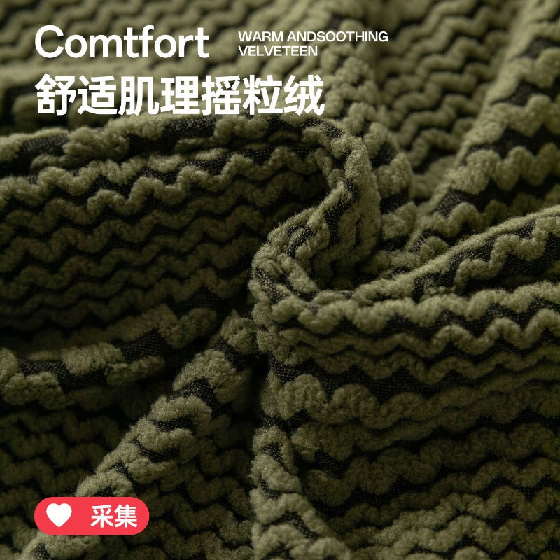 Stretchy Sofa Cover Cozy Plush Fleece Sofa Slipcover Durable Futon Cover