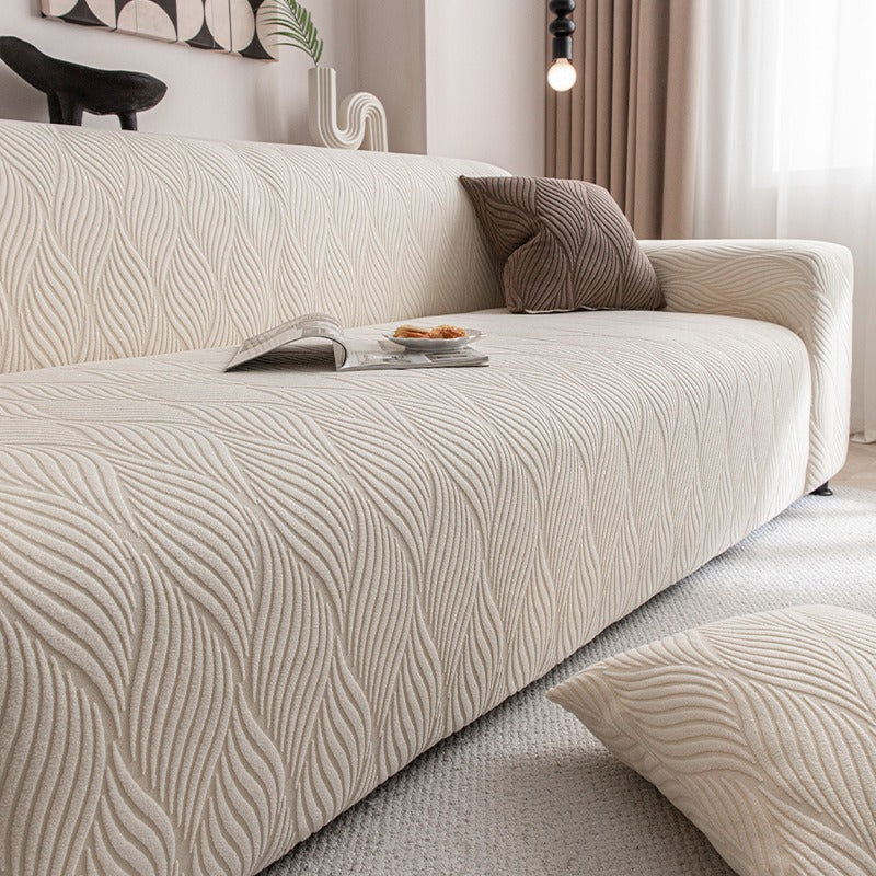 Durable Cozy Sofa Slipcover Stretchy Sofa Cover with 3D Organic Texture