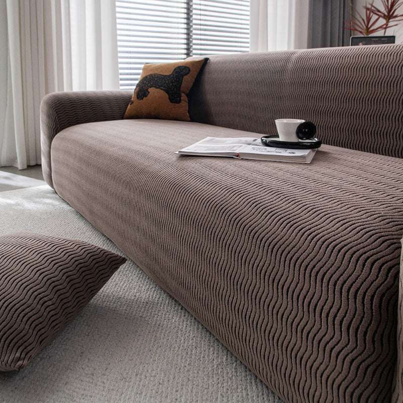 Plush Fleece Stretchy Sofa Cove Soft Cozy Textured Geometric Couch Cover