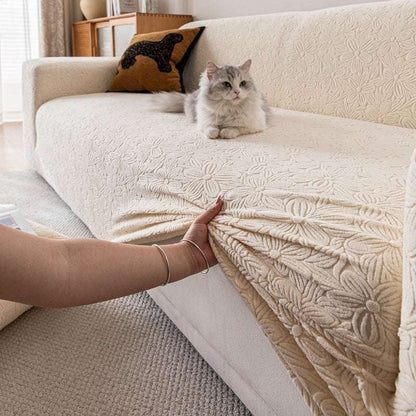 Elastic Floral Couch Slipcover Jacquard Stretchy Non-Slip Furniture Protector