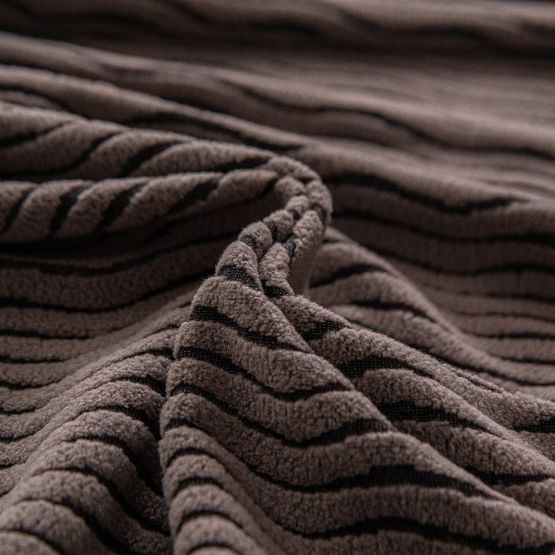 Plush Fleece Stretchy Sofa Cove Soft Cozy Textured Geometric Couch Cover