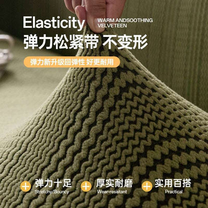 Stretchy Sofa Cover Cozy Plush Fleece Sofa Slipcover Durable Futon Cover