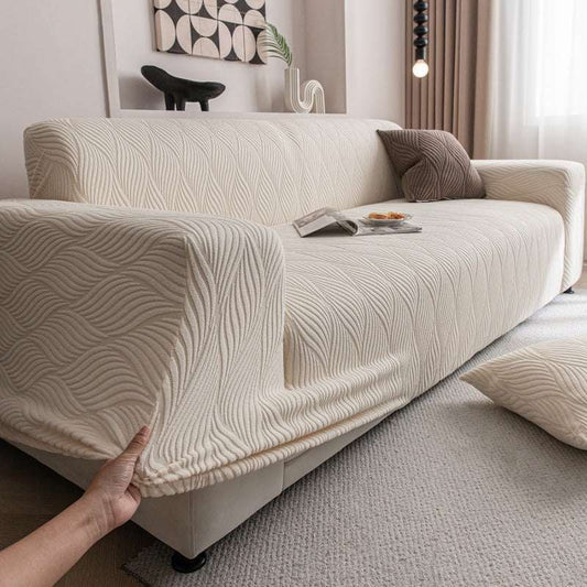 Durable Cozy Sofa Slipcover Stretchy Sofa Cover with 3D Organic Texture