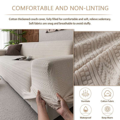 Thick Elastic Sofa Cover Slipcover for Living Room Stretchy Polar Fleece Chair Cover