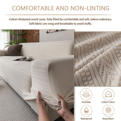 Thick Elastic Sofa Cover Slipcover for Living Room Stretchy Polar Fleece Chair Cover