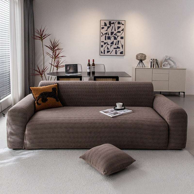 Plush Fleece Stretchy Sofa Cove Soft Cozy Textured Geometric Couch Cover