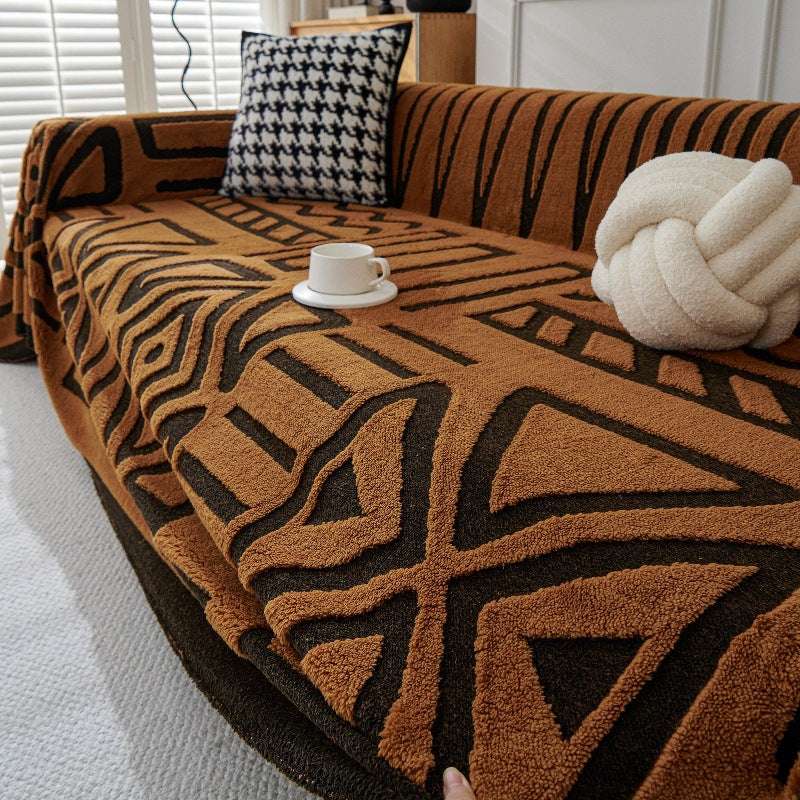 Boho Plush Couch Cover Bohemian Throw Blanket Cozy Chair Sofa Covers