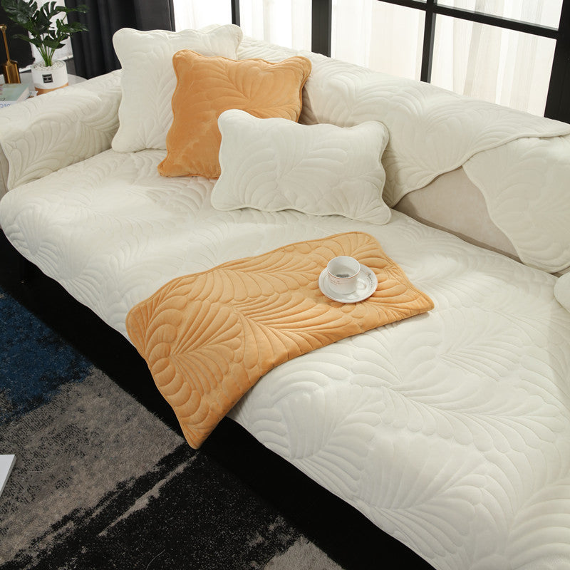 Cozy Non-slip Sofa Protector Velvet Sofa Cover Durable Cushion Couch Mat