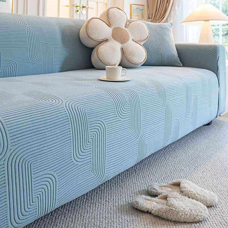 Modern Slipcovers Geometric Textured Stretchy Sofa Cover for Couch