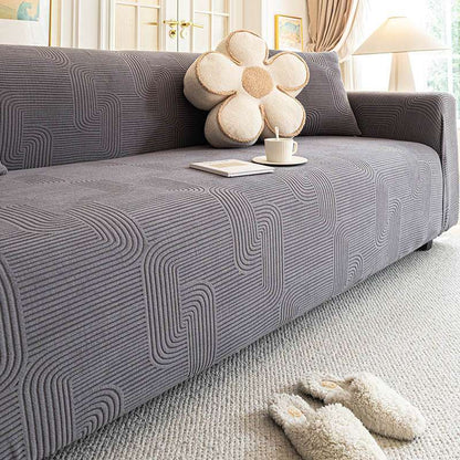 Modern Slipcovers Geometric Textured Stretchy Sofa Cover for Couch