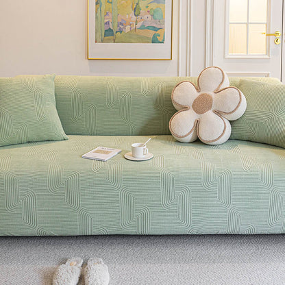 Modern Slipcovers Geometric Textured Stretchy Sofa Cover for Couch 