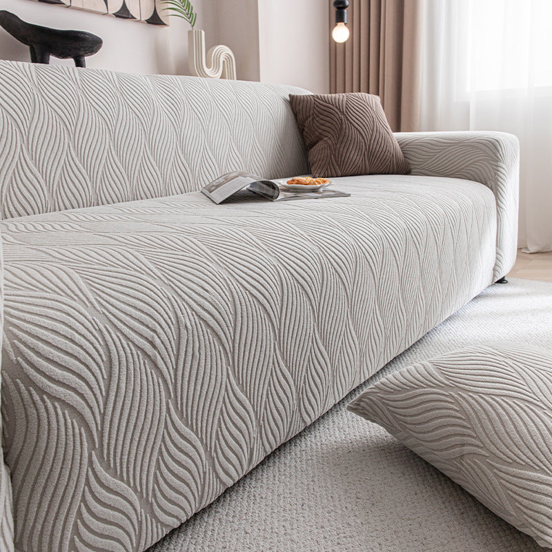Durable Cozy Sofa Slipcover Stretchy Sofa Cover with 3D Organic Texture