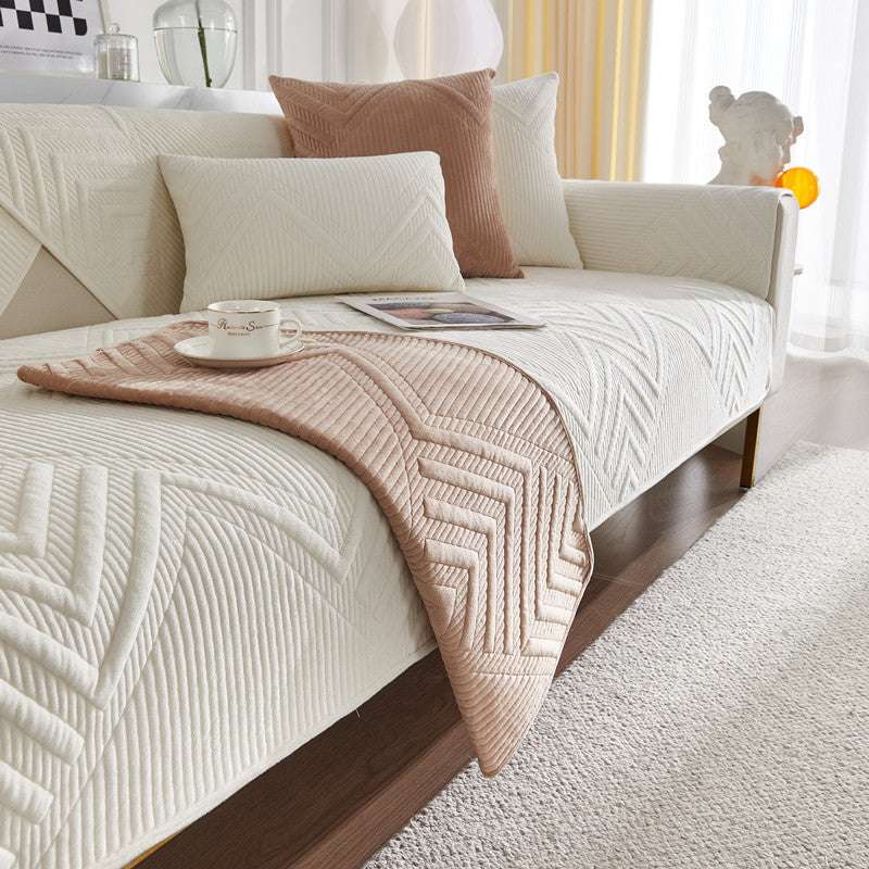 Stylish Velvet Anti-slip Sofa Cover Cushion Chair Mat Anti-scratch Sofa Slipcovers