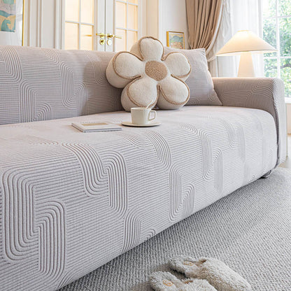 Modern Slipcovers Geometric Textured Stretchy Sofa Cover for Couch 