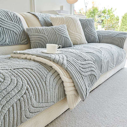 Thickened Non-slip Sofa Chair Mat Cozy Plush Couch Cushion Cover