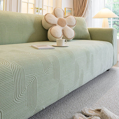 Modern Slipcovers Geometric Textured Stretchy Sofa Cover for Couch 