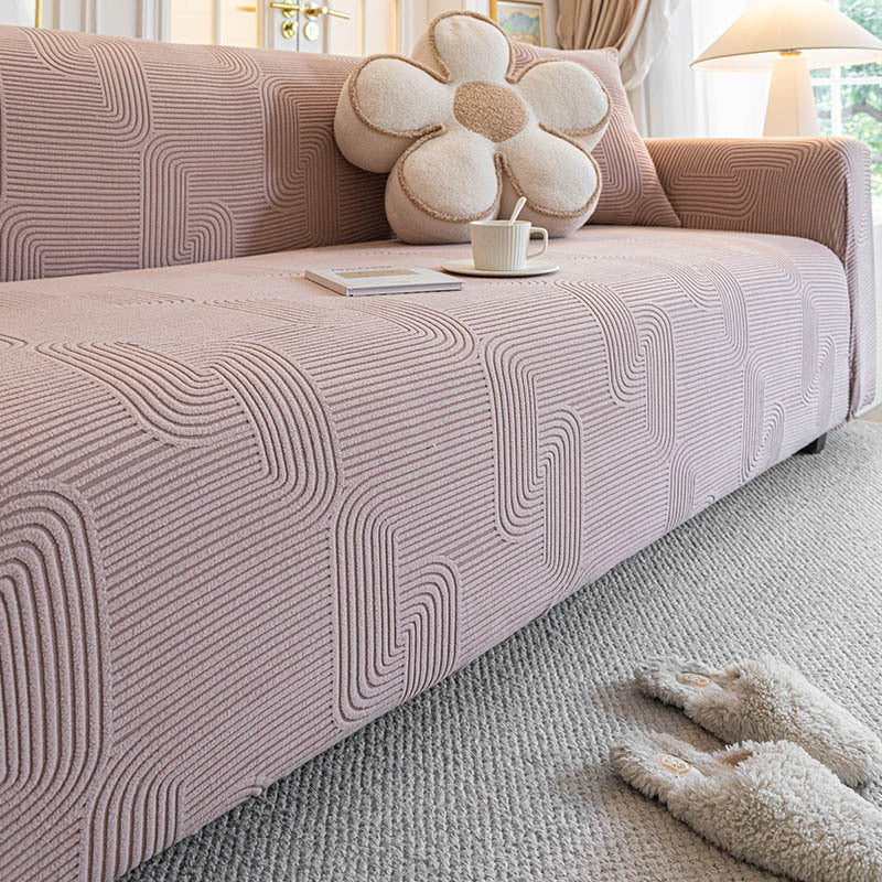 Modern Slipcovers Geometric Textured Stretchy Sofa Cover for Couch 