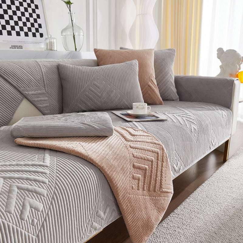 Stylish Velvet Anti-slip Sofa Cover Cushion Chair Mat Anti-scratch Sofa Slipcovers