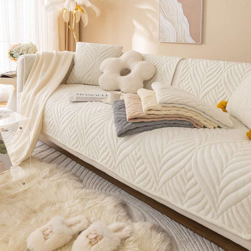 Soft Furry Velvet Plush Non-Slip Sofa Cover Sectional Couch Cover