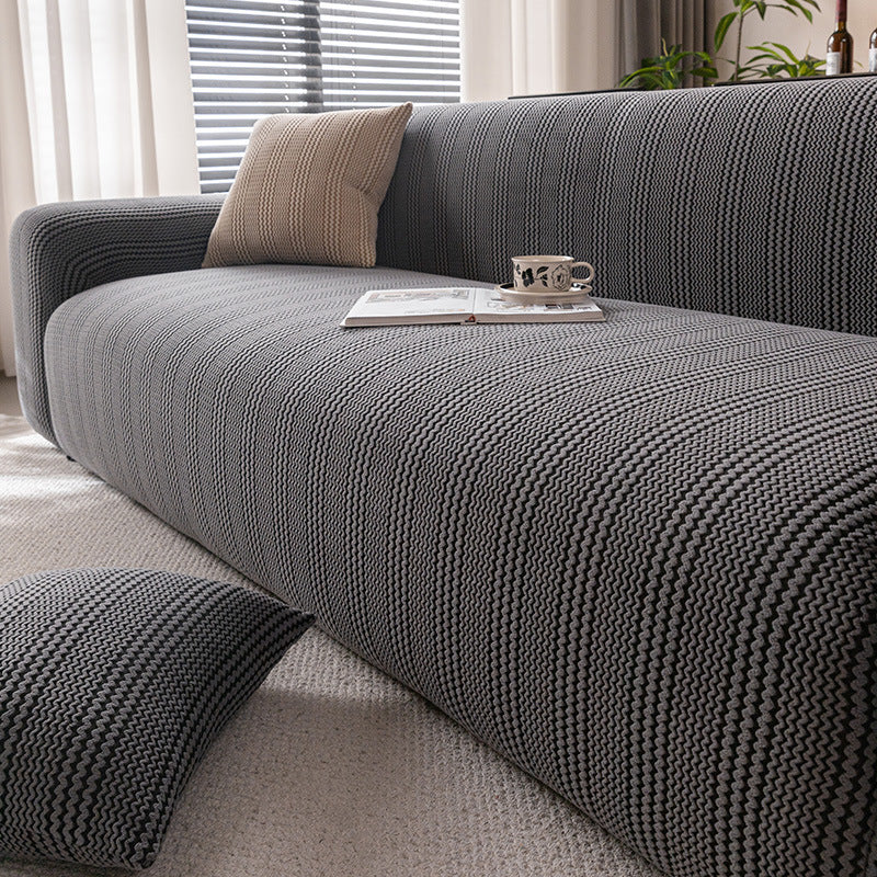 Stretchy Sofa Cover Cozy Plush Fleece Sofa Slipcover Durable Futon Cover