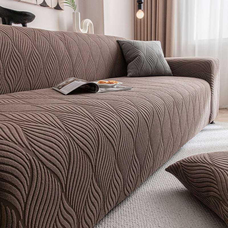 Durable Cozy Sofa Slipcover Stretchy Sofa Cover with 3D Organic Texture