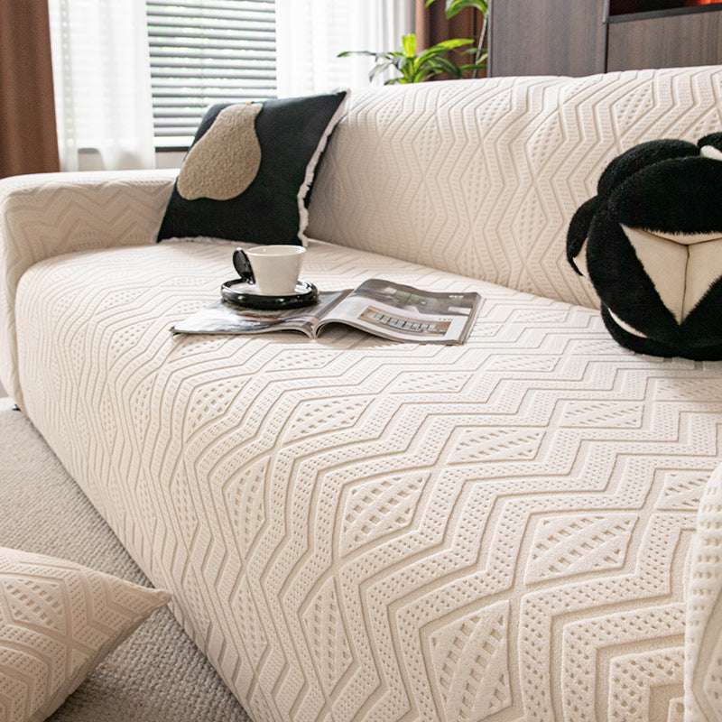 Cozy Durable Sofa Slipcover Stretchy 1-Piece Textured Couch Cover