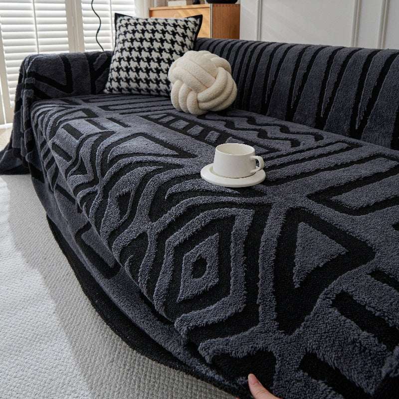 Boho Plush Couch Cover Bohemian Throw Blanket Cozy Chair Sofa Covers