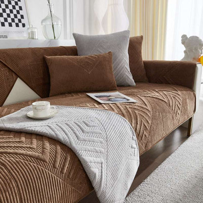 Stylish Velvet Anti-slip Sofa Cover Cushion Chair Mat Anti-scratch Sofa Slipcovers