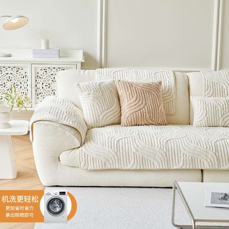 Thickened Non-slip Sofa Chair Mat Cozy Plush Couch Cushion Cover