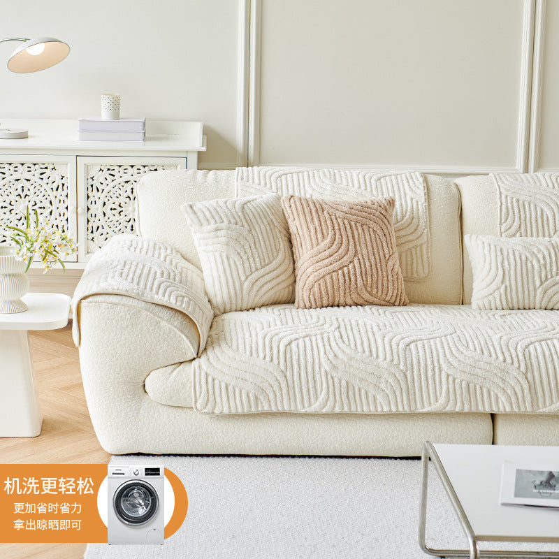 Thickened Non-slip Sofa Chair Mat Cozy Plush Couch Cushion Cover