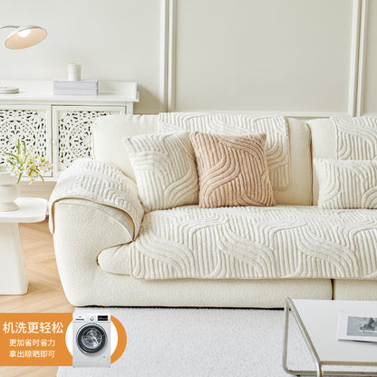 Thickened Non-slip Sofa Chair Mat Cozy Plush Couch Cushion Cover