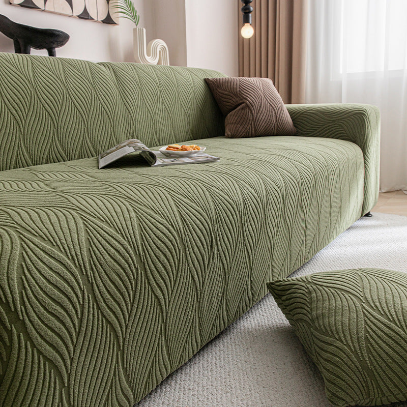Durable Cozy Sofa Slipcover Stretchy Sofa Cover with 3D Organic Texture