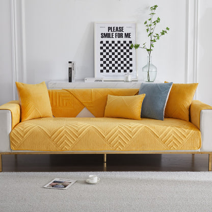 Stylish Velvet Anti-slip Sofa Cover Cushion Chair Mat Anti-scratch Sofa Slipcovers