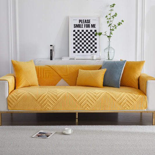 Stylish Velvet Anti-slip Sofa Cover Cushion Chair Mat Anti-scratch Sofa Slipcovers