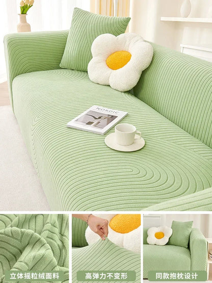 Elastic Jacquard L-Shaped Sofa Covers Stretchy Slipcover 