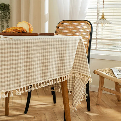 Plaid Tablecloth for Dining Table Durable Thickened Tea Table Cover