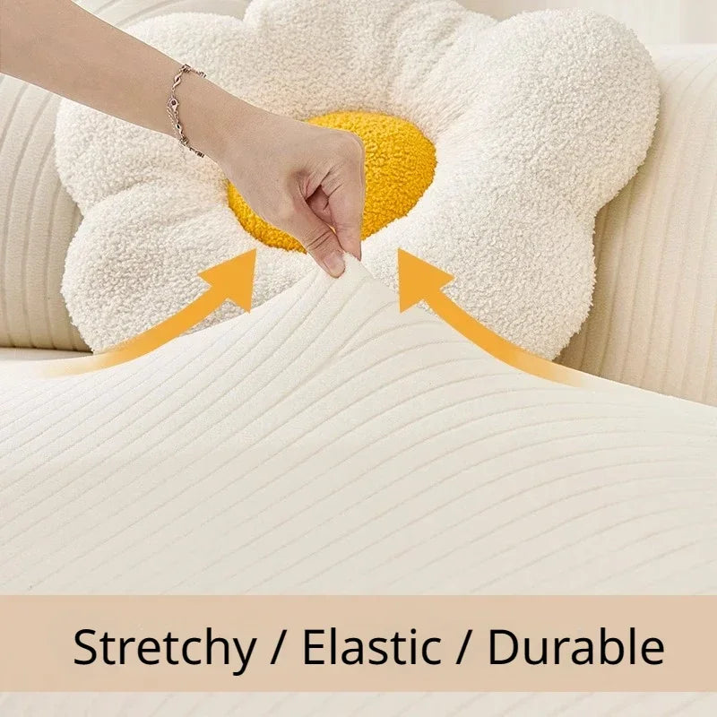 Elastic Jacquard L-Shaped Sofa Covers Stretchy Slipcover 