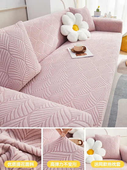Stretchy Plush Sofa Cover Universal Anti-cat Scratch Couch Cover 