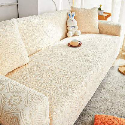 Thick Elastic Sofa Cover Slipcover Stretchy Polar Fleece Seater Corner Couch Cover