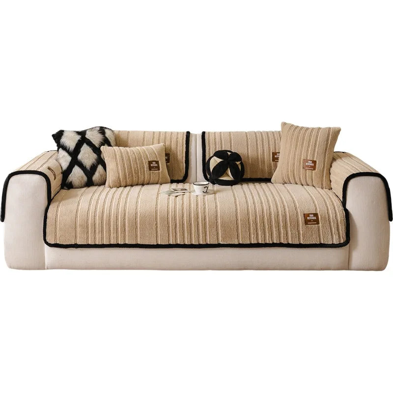 Coral Fleece Chair Mat Slipcover Universal Plush Cushion Cover