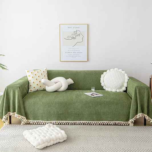 Stylish Chenille Sofa Cover Durable Sectional Couch Cover Blanket Furniture Protector 